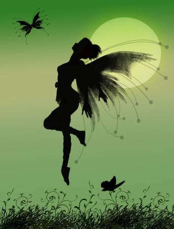 fee, groen, maan, vlieg, vleugels, vlinder Franciscah - Dreamstime