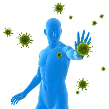 virus, immuniteit, blauw, man, ziek, bacteriën, groen Sebastian Kaulitzki - Dreamstime