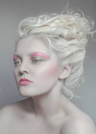 make-up, roze, haar, blonde, vrouw Flexflex - Dreamstime