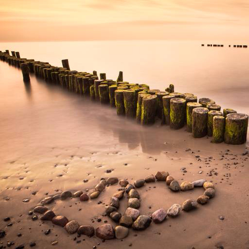 vand, hjerte, hjerter, sten, træ, sand, strand Manuela Szymaniak (Manu10319)