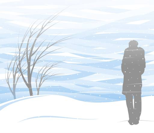 vinter, sne, person mand, snestorm, træ Akvdanil