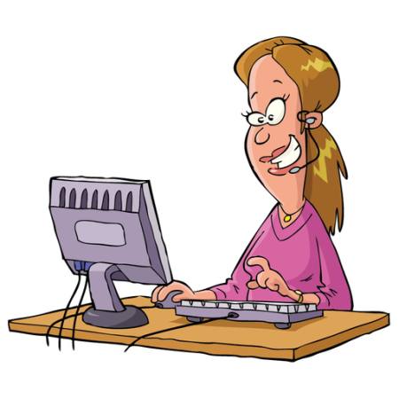 vrouw, computer, praten, steun, hulp, toetsenbord Dedmazay - Dreamstime
