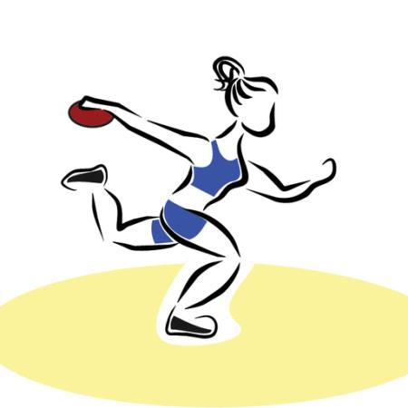 sport, sporten, werp, vrouw, geel, blauw Nuriagdb - Dreamstime
