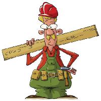 werknemer, hout, hamer, man, snor Dedmazay - Dreamstime
