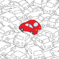 rood, auto, jam, verkeer Robodread - Dreamstime