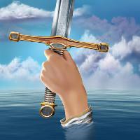 zwaard, hand, water, wolken Paul Fleet - Dreamstime