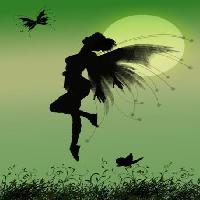 Pixwords Het beeld met fee, groen, maan, vlieg, vleugels, vlinder Franciscah - Dreamstime