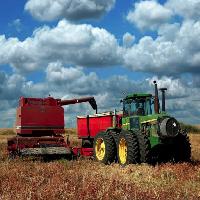 Pixwords Het beeld met traktor, sky, skyer, felt Lorraine Swanson (Pixart)