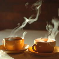 heet, koffie, koffie, rook, kopjes Sergei Krasii - Dreamstime
