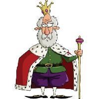 kroon, scepter, jas, oude man Dedmazay - Dreamstime