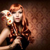 vrouw, masker, rood, hand, gezicht Subbotina - Dreamstime