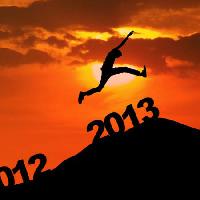 Pixwords Het beeld met jaar, sprong, lucht, man, sprong, zon, zonsondergang, nieuw jaar Ximagination - Dreamstime