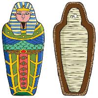 Pixwords Het beeld met mummie, dood, ogen Dedmazay - Dreamstime