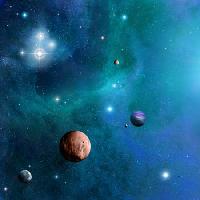 Pixwords Het beeld met kosmos, ruimte, planeten, zon Dvmsimages  - Dreamstime