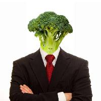 Pixwords Het beeld met grøntsager, mand, person dragt, veganer, grøntsager, broccoli Brad Calkins (Bradcalkins)